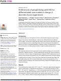 Cover page: Preferences of people living with HIV for differentiated care models in Kenya: A discrete choice experiment