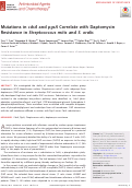 Cover page: Mutations in cdsA and pgsA Correlate with Daptomycin Resistance in Streptococcus mitis and S. oralis.