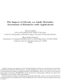 Cover page: The Impact of Obesity on Adult Mortality: Assessment of Estimates with Applications