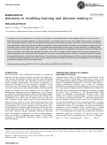 Cover page: Advances in modeling learning and decision-making in neuroscience