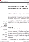 Cover page: Infants' Daily Experience With Pets and Their Scanning of Animal Faces