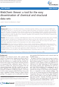 Cover page: WebChem Viewer: a tool for the easy dissemination of chemical and structural data sets