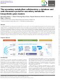 Cover page of The secondary metabolism collaboratory: a database and web discussion portal for secondary metabolite biosynthetic gene clusters