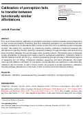 Cover page: Calibration of perception fails to transfer between functionally similar affordances