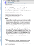 Cover page: Mitochondrial DNA haplogroups and domain-specific neurocognitive performance in adults with HIV