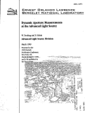 Cover page: Dynamic Aperture Measurements at the Advanced Light Source