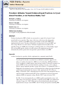 Cover page: Providers’ Attitudes Toward Evidence-Based Practices: Is it Just About Providers, or Do Practices Matter, Too?