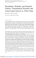 Cover page: Woodlands, Warlords, and Wasteful Nations: Transnational Networks and Conservation Science in 1920s China