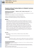 Cover page: Standard and Novel Treatment Options for Metabolic Syndrome and Diabetes Mellitus