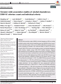 Cover page: Genome-wide association studies of alcohol dependence, DSM-IV criterion count and individual criteria.