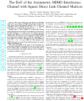 Cover page: The DoF of the Asymmetric MIMO Interference Channel with Square Direct Link Channel Matrices