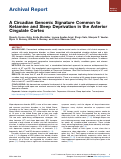 Cover page: A Circadian Genomic Signature Common to Ketamine and Sleep Deprivation in the Anterior Cingulate Cortex.