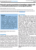 Cover page: Polycyclic annular presentation of pemphigus vulgaris with an eosinophil predominance in two pregnant patients