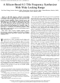 Cover page: A silicon-based 0.3 THz frequency synthesizer with wide locking range