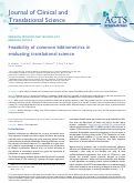 Cover page: Feasibility of common bibliometrics in evaluating translational science.