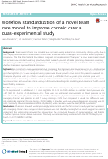 Cover page: Workflow standardization of a novel team care model to improve chronic care: a quasi-experimental study