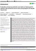 Cover page: Evaluation of pharmacokinetics and safety of talazoparib in patients with advanced cancer and varying degrees of hepatic impairment