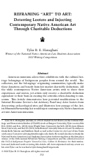 Cover page: Reframing "Art" to Art: Deterring Looters and Injecting Contemporary Native American Art Through Charitable Deductions