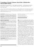 Cover page: Counseling of Female Veterans About Risks of Medication-Induced Birth Defects