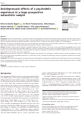 Cover page: Antidepressant effects of a psychedelic experience in a large prospective naturalistic sample