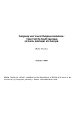 Cover page of Religiosity and Trust in Religious Institutions: Tales from the South Caucasus (Armenia, Azerbaijan and Georgia)