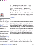 Cover page: U.S. adolescents’ attitudes toward school, social connection, media use, and mental health during the COVID-19 pandemic: Differences as a function of gender identity and school context