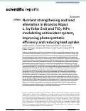 Cover page: Nutrient strengthening and lead alleviation in Brassica Napus L. by foliar ZnO and TiO2-NPs modulating antioxidant system, improving photosynthetic efficiency and reducing lead uptake.