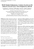 Cover page: TRAF6-Mediated Inflammatory Cytokines Secretion in LPS-induced Colorectal Cancer Cells Is Regulated by miR-140