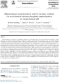 Cover page: Mineralogical, nanostructural, and Ca isotopic evidence for non-classical calcium phosphate mineralization at circum-neutral pH