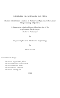 Cover page: Robust Distributed Control of Networked Systems with Linear Programming Objectives /