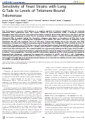 Cover page: Sensitivity of Yeast Strains with Long G-Tails to Levels of Telomere-Bound Telomerase