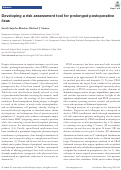 Cover page: Developing a risk assessment tool for prolonged postoperative ileus