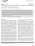 Cover page: Investigating the reciprocity between cognition and behavior in adaptation to large-scale disasters.