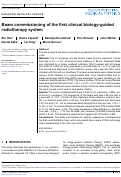 Cover page: Beam commissioning of the first clinical biology‐guided radiotherapy system