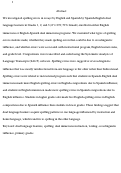 Cover page: Crosslinguistic influence on spelling in written compositions: Evidence from English-Spanish dual language learners in primary grades