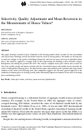 Cover page: Selectivity, Quality Adjustment and Mean Reversion in the Measurement of House Values