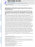 Cover page: Determinants of Patient-Oncologist Prognostic Discordance in Advanced Cancer