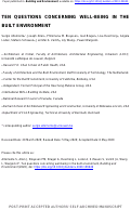 Cover page: Ten questions concerning well-being in the built environment