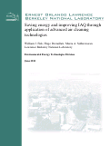 Cover page: Saving energy and improving IAQ through application of advanced air cleaning technologies