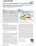 Cover page: High-Voltage Electrodes in Moist Air Accumulate Charge That is Retained after Removing the Electric Field.