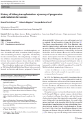 Cover page: History of kidney transplantation: a journey of progression and evolution for success