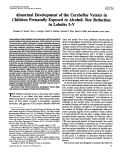 Cover page: Abnormal Development of the Cerebellar Vermis in Children Prenatally Exposed to Alcohol: Size Reduction in Lobules I–V