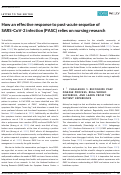 Cover page: How an effective response to post‐acute sequelae of SARS‐CoV‐2 infection (PASC) relies on nursing research