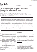 Cover page: Sustained Ability of a Natural Microbial Community to Remove Nitrate from Groundwater