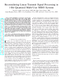 Cover page: Reconsidering Linear Transmit Signal Processing in 1-Bit Quantized Multi-User MISO Systems