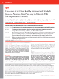 Cover page: Outcomes of a 3-Year Quality Improvement Study to Improve Advance Care Planning in Patients With Decompensated Cirrhosis.