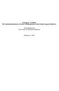 Cover page: Concept vs. Content: The Institutionalization of Labor Self-Regulation in the Global Apparel Industry