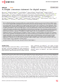 Cover page: A Delphi consensus statement for digital surgery