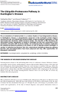 Cover page: The Ubiquitin-Proteasome Pathway in Huntington's Disease