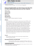 Cover page: Design and Implementation of a Clinical Science Specialty Clinic for Adults With Neurological Disorders and Their Caregivers